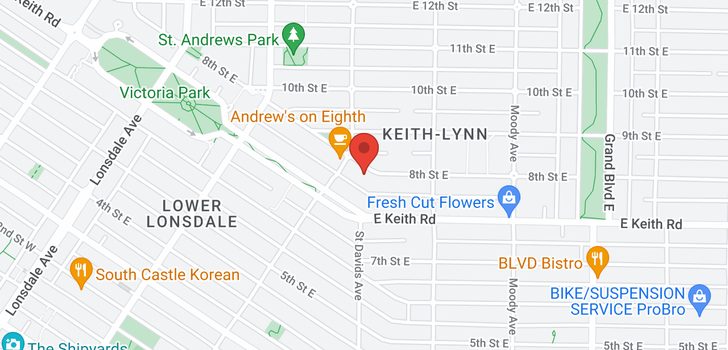 map of 315 E 8TH STREET
